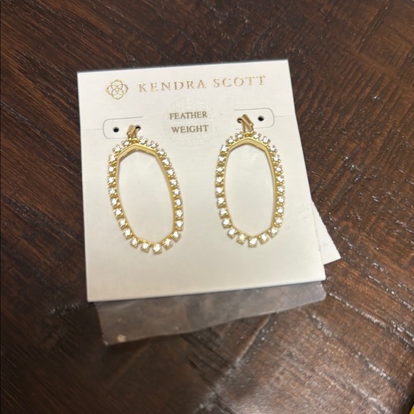 Kendra Scott Elle Open Frame Earrings Gold Gift Box NEW - Picture 3 of 7
